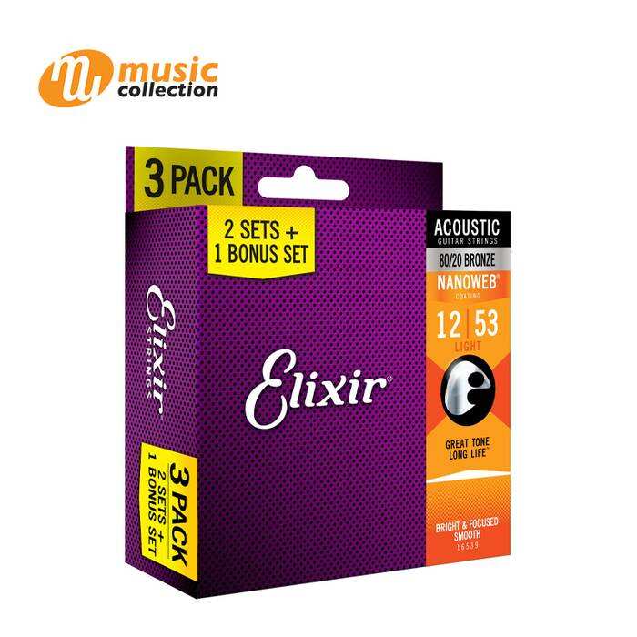 ELIXIR AC.80/20 NANO .012-3SET PACK #16539