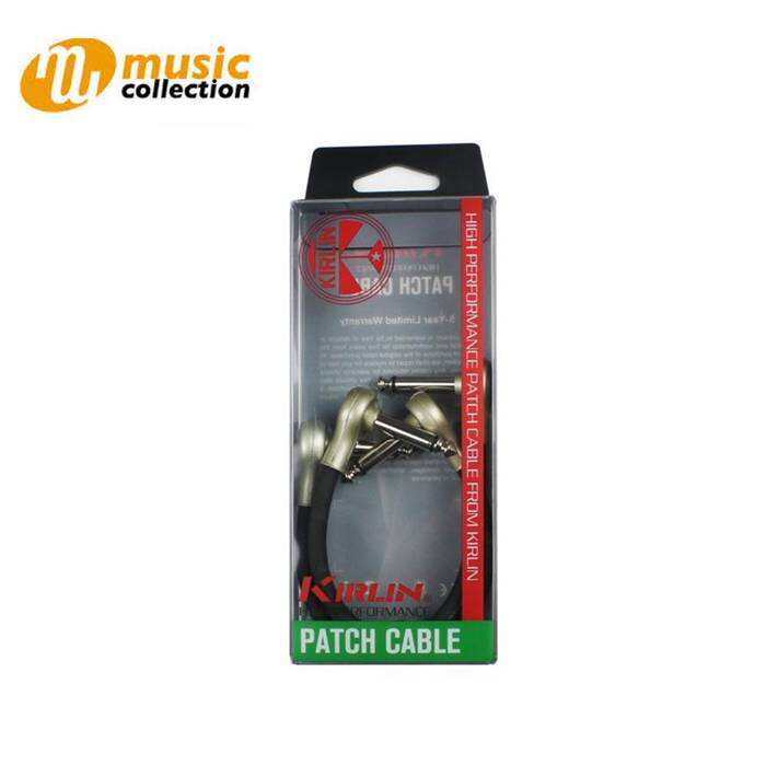 KIRLIN ORIGINAL 24 PEDAL CABLE, 1/4" RIGHT ANGLE MONO PLUG, BLACK, 2PCS/PAN2-243 1
