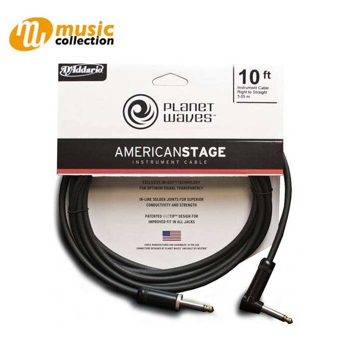 Planet Waves American Stage Instrument Cable/Right Angle/10feet