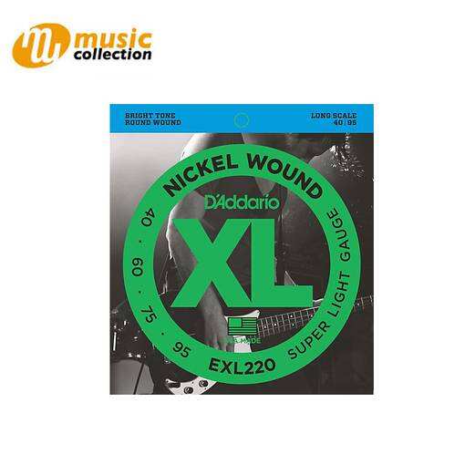 D ADDARIO EXL220 NICKEL WOUND BASS SUPER LIGHT 40 95 LONG SCALE