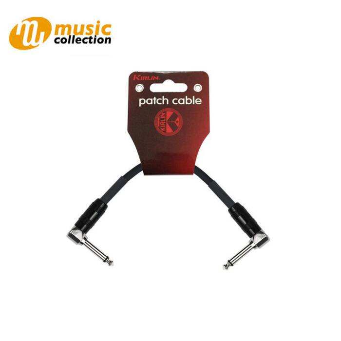 KIRLIN ENTRY OEDAL CABLE, 1/4" RIGHT TO RIGHT ANGLE, BLACK, 6INCH